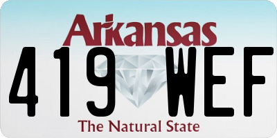 AR license plate 419WEF