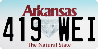 AR license plate 419WEI