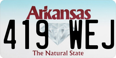 AR license plate 419WEJ