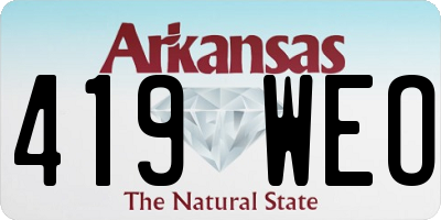 AR license plate 419WEO