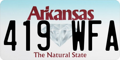 AR license plate 419WFA