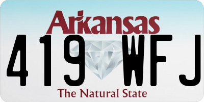 AR license plate 419WFJ