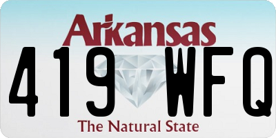 AR license plate 419WFQ