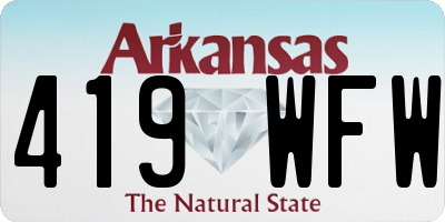 AR license plate 419WFW
