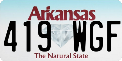 AR license plate 419WGF