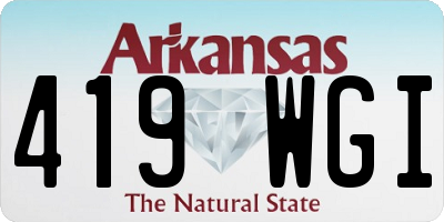 AR license plate 419WGI