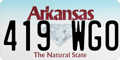 AR license plate 419WGO