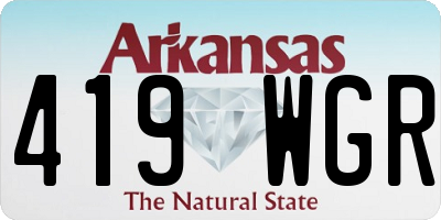 AR license plate 419WGR