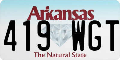 AR license plate 419WGT