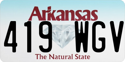 AR license plate 419WGV