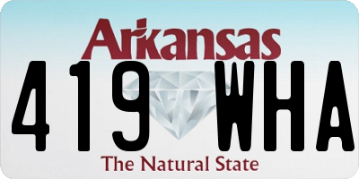 AR license plate 419WHA