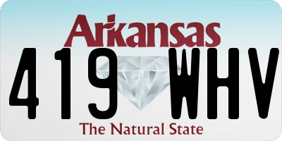 AR license plate 419WHV