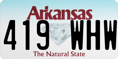 AR license plate 419WHW