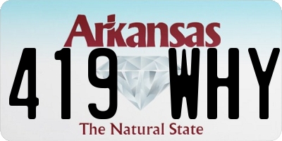 AR license plate 419WHY