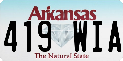 AR license plate 419WIA