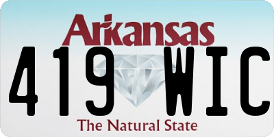 AR license plate 419WIC