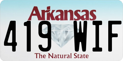 AR license plate 419WIF