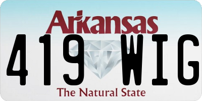 AR license plate 419WIG