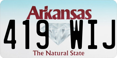 AR license plate 419WIJ