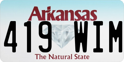 AR license plate 419WIM