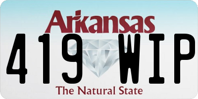 AR license plate 419WIP