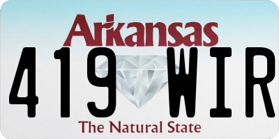 AR license plate 419WIR