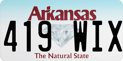 AR license plate 419WIX