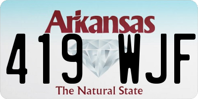 AR license plate 419WJF