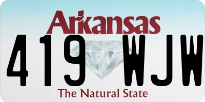 AR license plate 419WJW