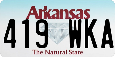 AR license plate 419WKA