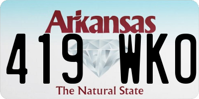 AR license plate 419WKO