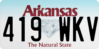 AR license plate 419WKV