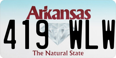 AR license plate 419WLW