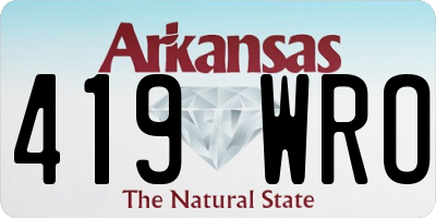 AR license plate 419WRO