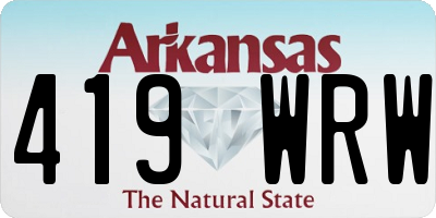 AR license plate 419WRW