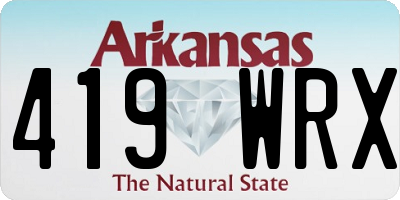 AR license plate 419WRX