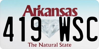 AR license plate 419WSC