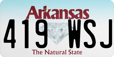 AR license plate 419WSJ
