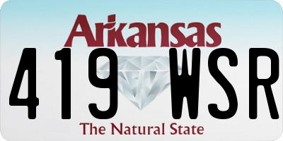 AR license plate 419WSR