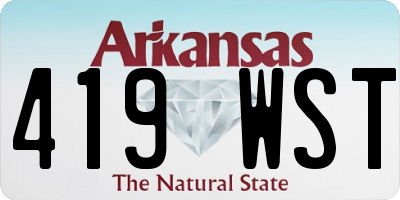 AR license plate 419WST
