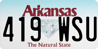 AR license plate 419WSU