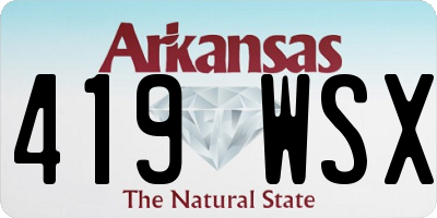AR license plate 419WSX