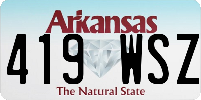 AR license plate 419WSZ