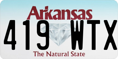 AR license plate 419WTX