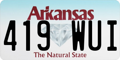 AR license plate 419WUI