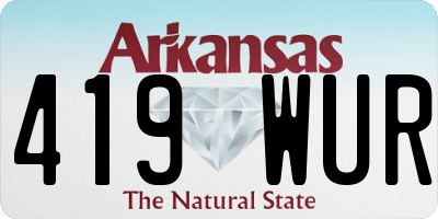 AR license plate 419WUR