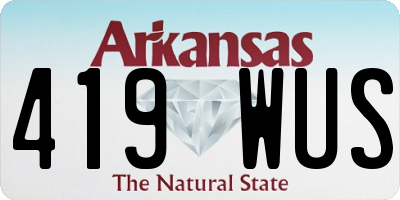 AR license plate 419WUS