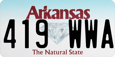 AR license plate 419WWA