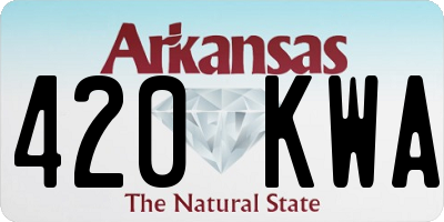 AR license plate 420KWA