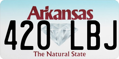 AR license plate 420LBJ